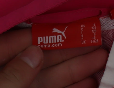 Puma Girls Pink and White Track Jacket Size 8 Years Full Zip Sportswear