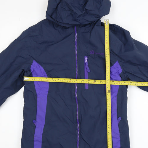 The Edge Women's Blue Hooded Waterproof Parka Jacket Size 10