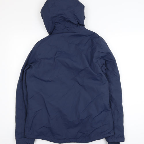 The Edge Women's Blue Hooded Waterproof Parka Jacket Size 10