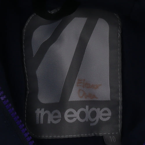 The Edge Women's Blue Hooded Waterproof Parka Jacket Size 10