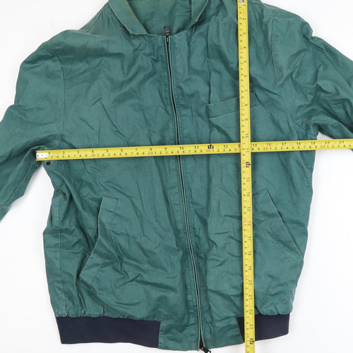 DKNY Men’s Green Bomber Jacket M Lightweight Full Zip Casual