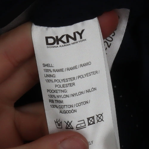 DKNY Men’s Green Bomber Jacket M Lightweight Full Zip Casual