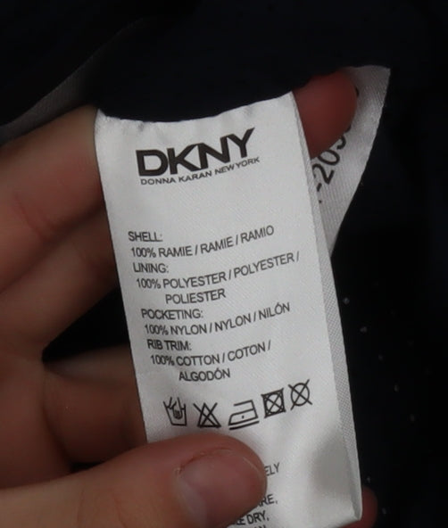 DKNY Men’s Green Bomber Jacket M Lightweight Full Zip Casual