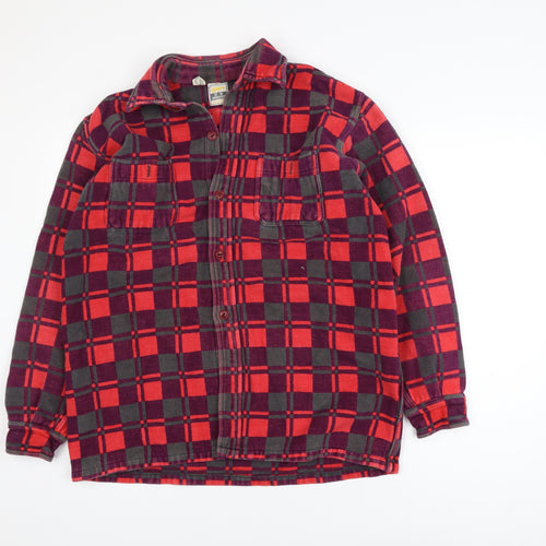 Rhinoceros Men's Red Check Flannel Cotton Jacket L