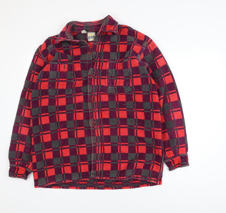 Rhinoceros Men's Red Check Flannel Cotton Jacket L
