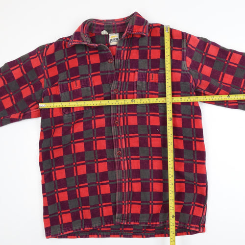 Rhinoceros Men's Red Check Flannel Cotton Jacket L