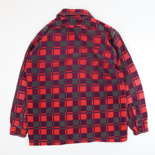 Rhinoceros Men's Red Check Flannel Cotton Jacket L