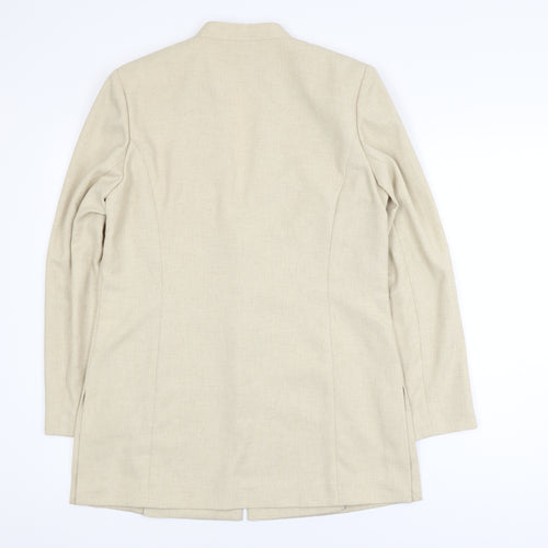 Jacques Vert Women's Beige Long Blazer Jacket Size 12 Classic Workwear