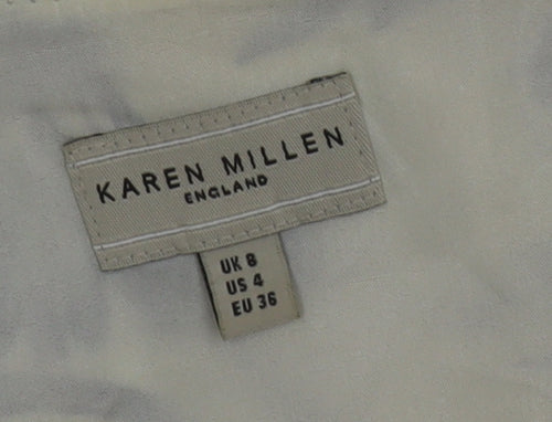 Karen Millen Women’s Beige Floral Fit & Flare Dress Size 8