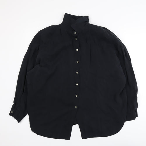 New Look Women's Black Long Sleeve Button-Up Shirt UK 14