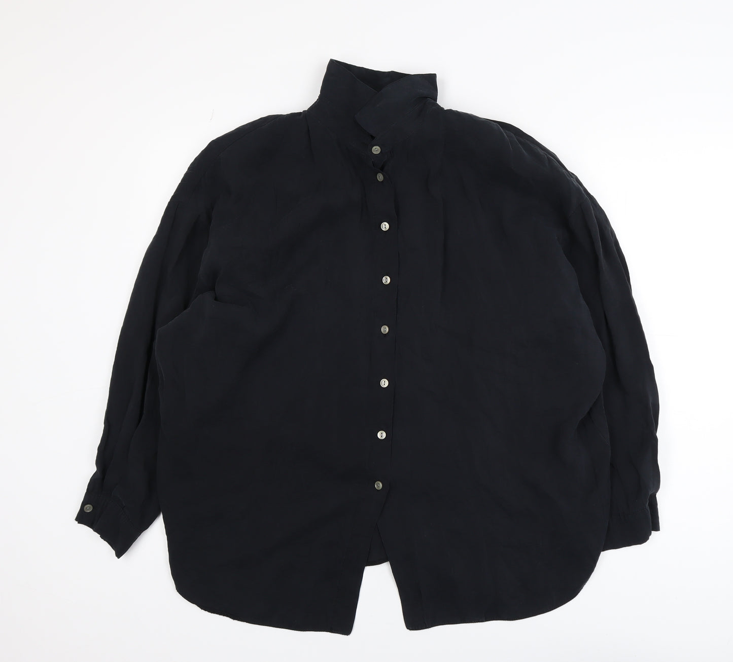 New Look Women's Black Long Sleeve Button-Up Shirt UK 14