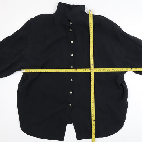New Look Women's Black Long Sleeve Button-Up Shirt UK 14