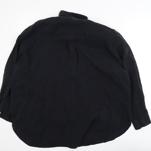 New Look Women's Black Long Sleeve Button-Up Shirt UK 14
