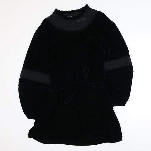 Marks and Spencer Per Una Women's Black Velvet Shift Dress Size 12