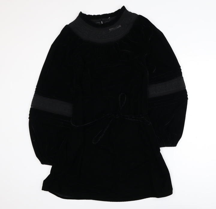 Marks and Spencer Per Una Women's Black Velvet Shift Dress Size 12