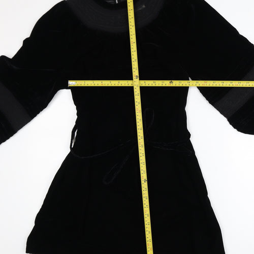 Marks and Spencer Per Una Women's Black Velvet Shift Dress Size 12