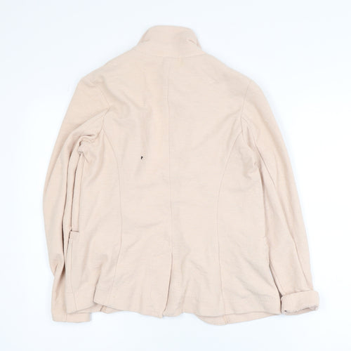 New Look Women Beige Cotton Blend Open Cardigan Size 8