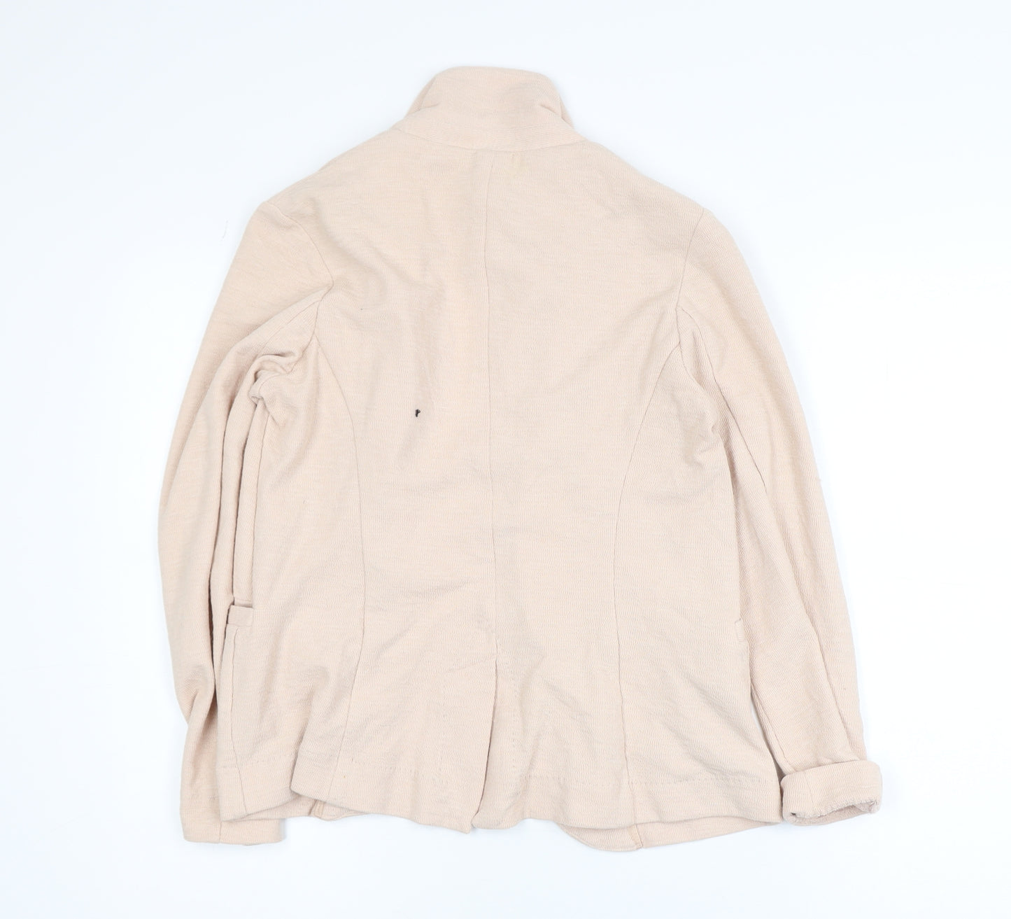 New Look Women Beige Cotton Blend Open Cardigan Size 8