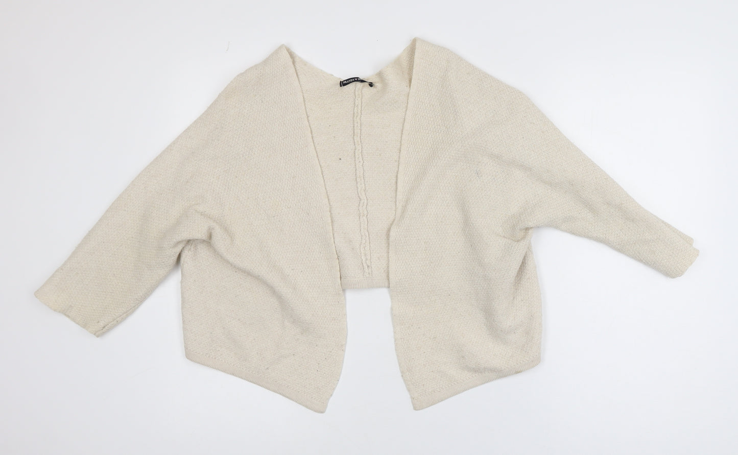 Brandy Melville Women Beige Chunky-Knit Open Cardigan One Size