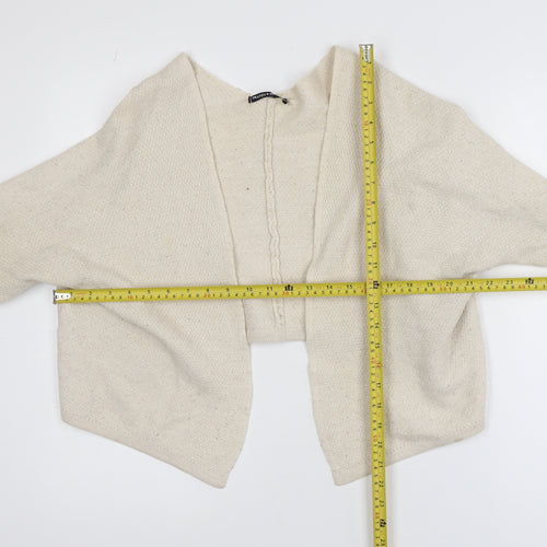 Brandy Melville Women Beige Chunky-Knit Open Cardigan One Size