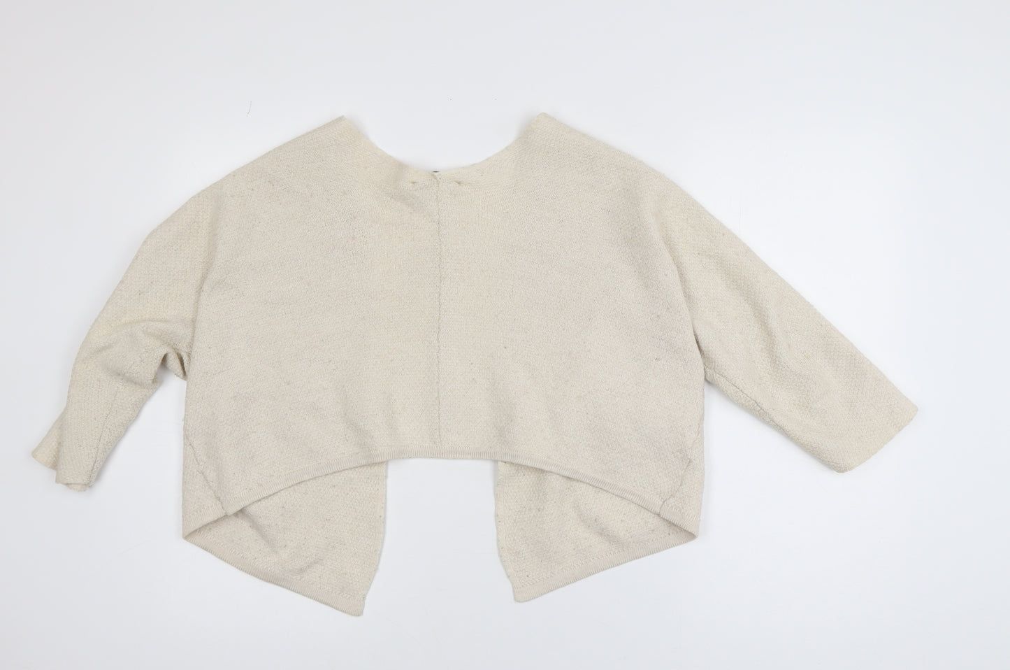 Brandy Melville Women Beige Chunky-Knit Open Cardigan One Size