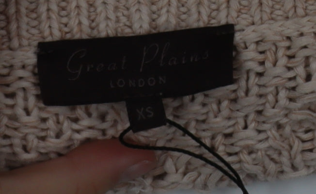 Great Plains Women’s Beige Cable-Knit Cotton Belted Cardigan XS