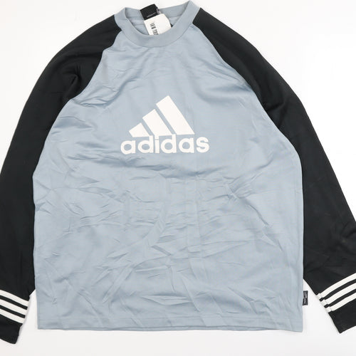Adidas Men's Blue Long Sleeve Pullover Sports Sweatshirt M