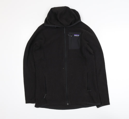 Patagonia Men's Black Hooded Full Zip Fleece Jacket Size M