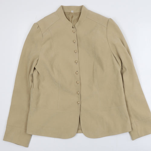 Style by EWM Women's Beige Size 12 Long Sleeve Button Jacket