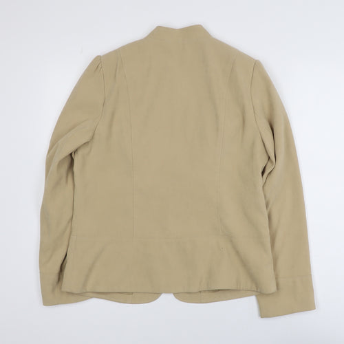 Style by EWM Women's Beige Size 12 Long Sleeve Button Jacket