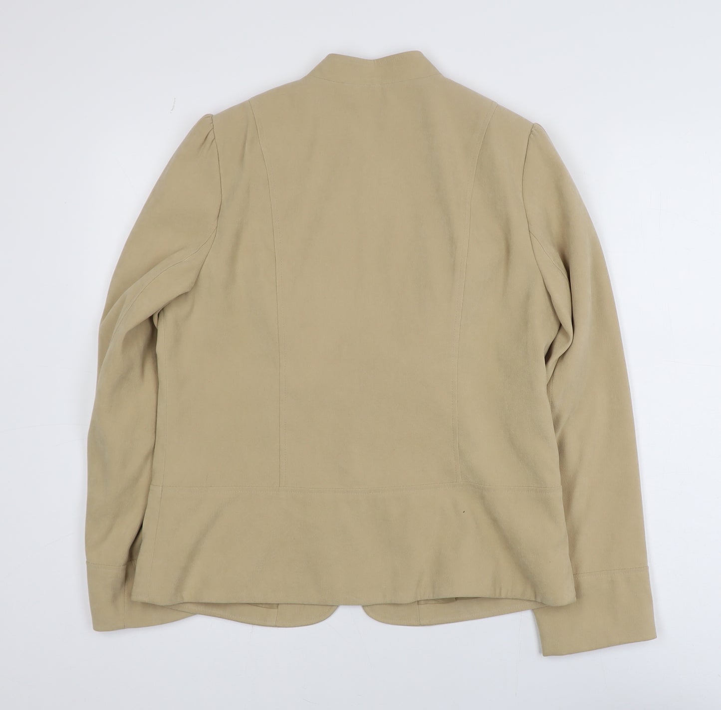 Style by EWM Women's Beige Size 12 Long Sleeve Button Jacket
