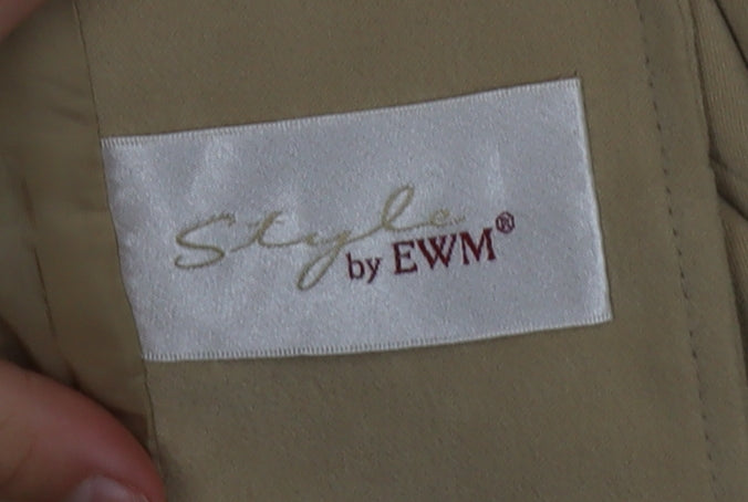 Style by EWM Women's Beige Size 12 Long Sleeve Button Jacket