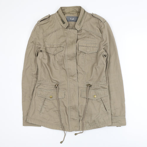 South Women's Beige Cotton Military Jacket Size 8