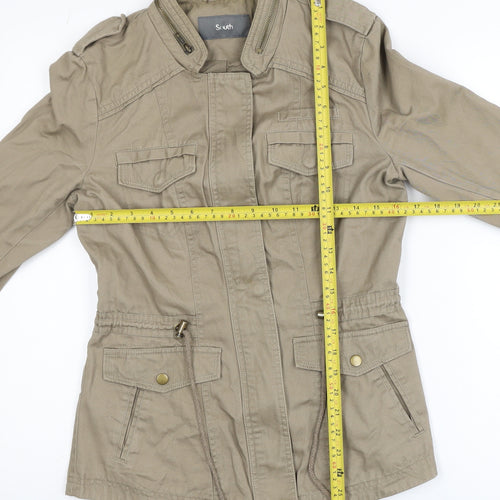 South Women's Beige Cotton Military Jacket Size 8