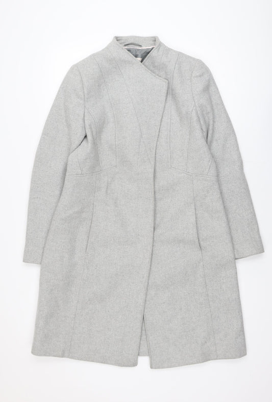 Monsoon Women's Grey Wool Blend Long Overcoat Size 14