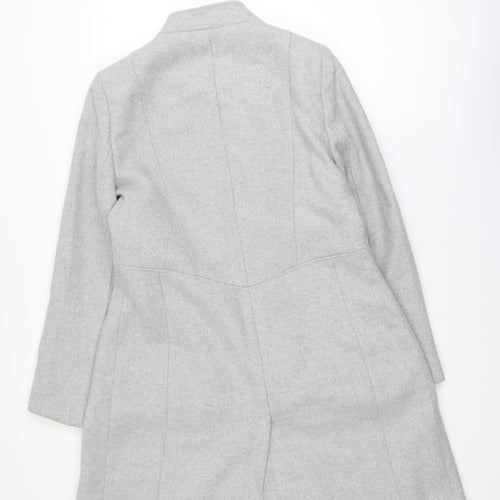 Monsoon Women's Grey Wool Blend Long Overcoat Size 14
