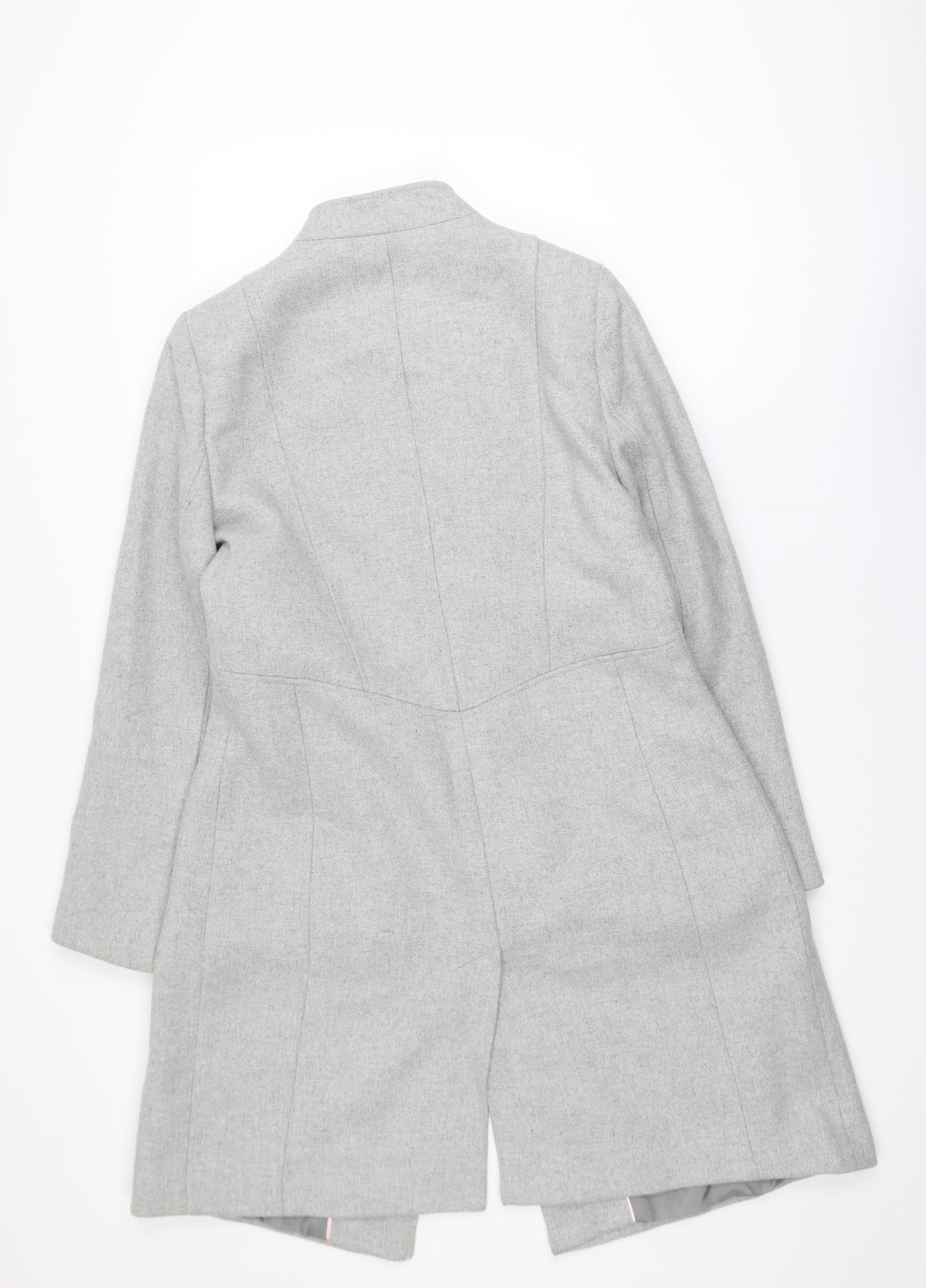 Monsoon Women's Grey Wool Blend Long Overcoat Size 14