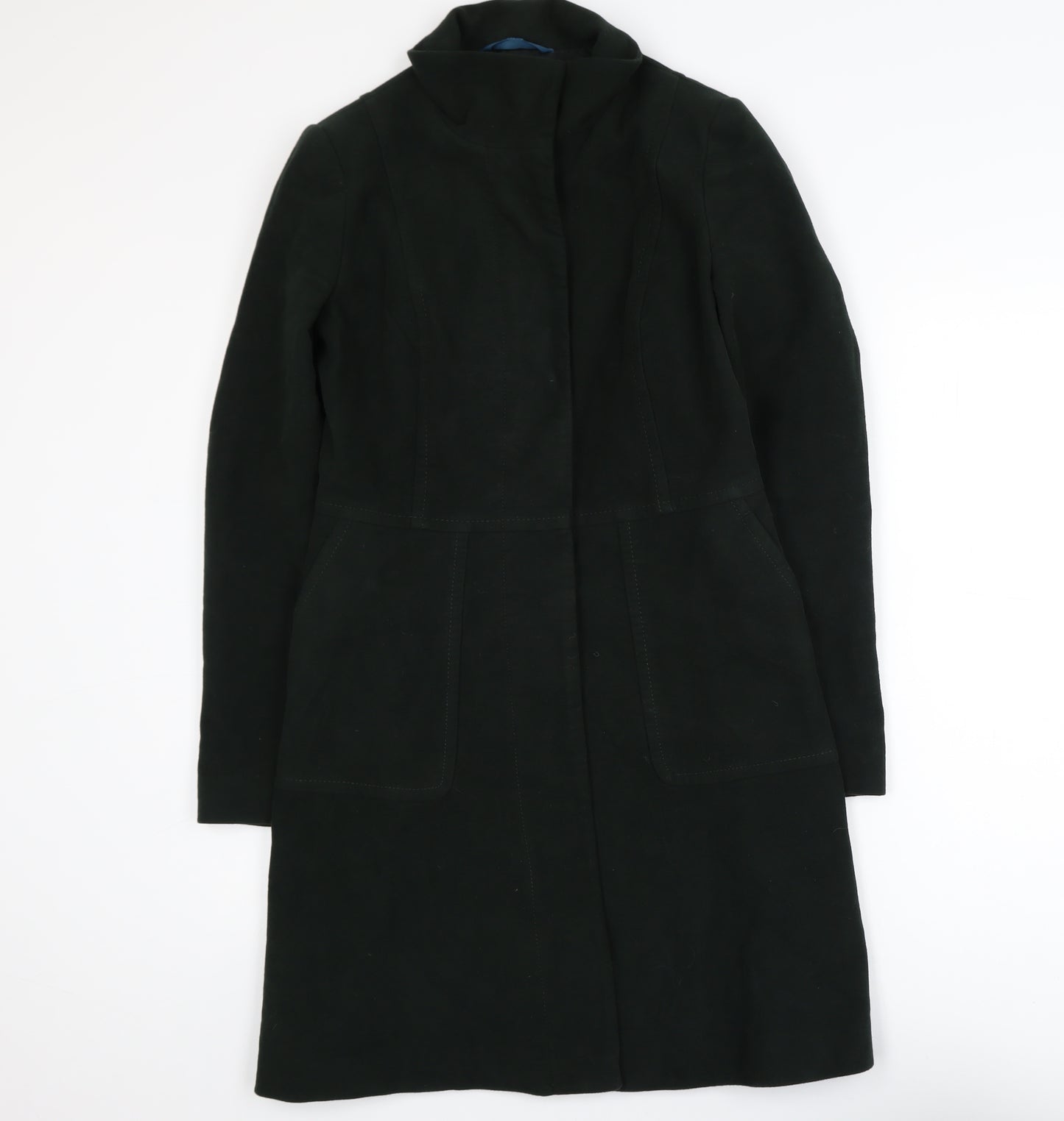 White Stuff Women's Bottle Green Cotton Long Overcoat Size 8