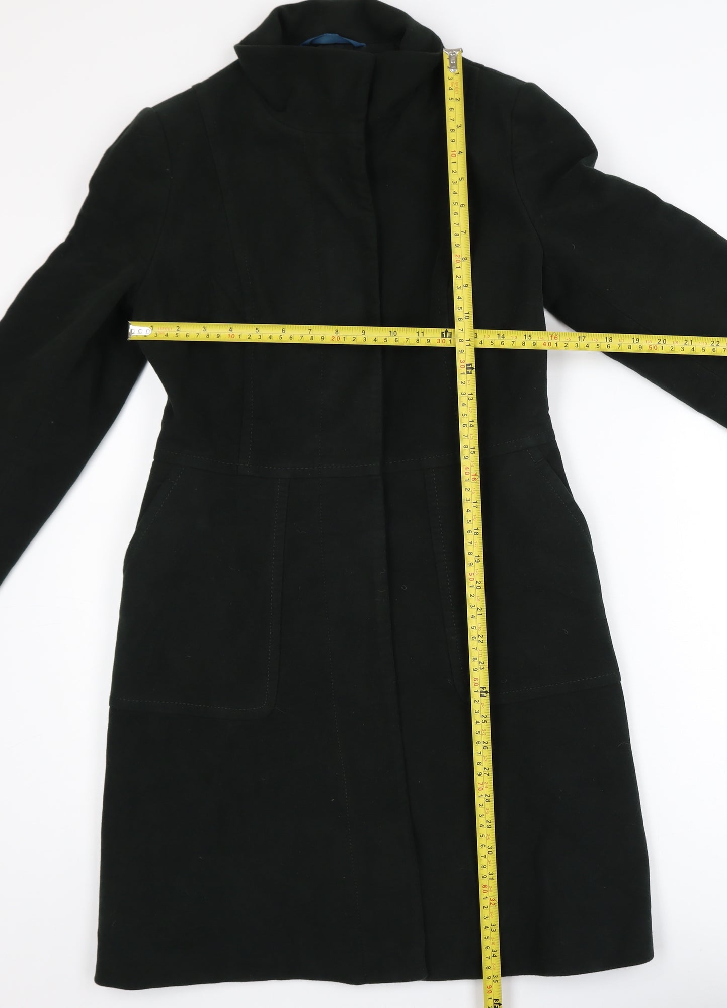 White Stuff Women's Bottle Green Cotton Long Overcoat Size 8