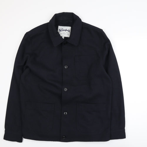The Stronghold Men's Black L Casual Button Jacket Wool Blend