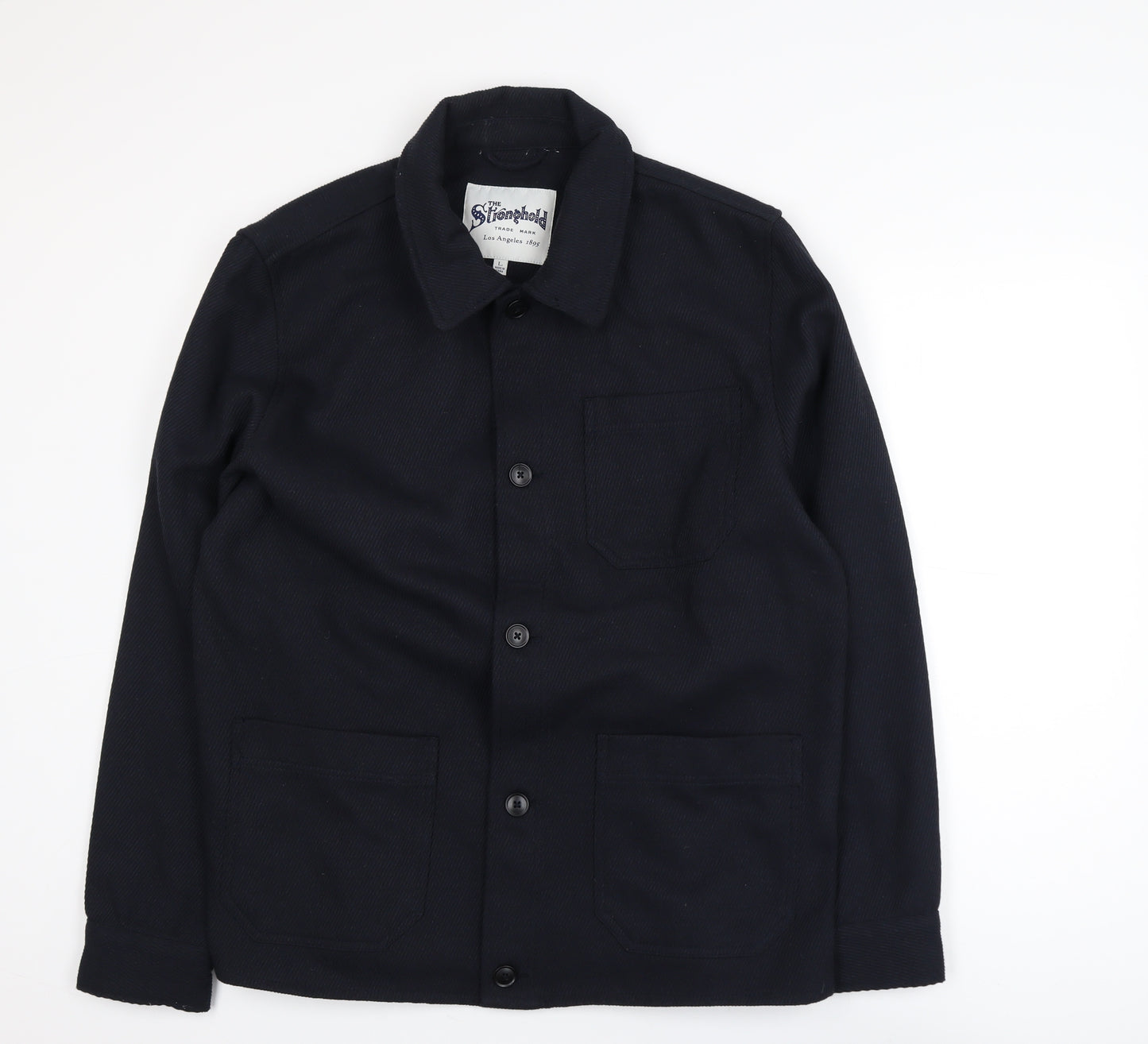 The Stronghold Men's Black L Casual Button Jacket Wool Blend
