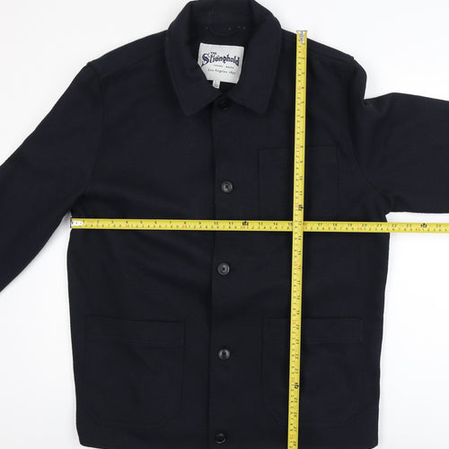 The Stronghold Men's Black L Casual Button Jacket Wool Blend