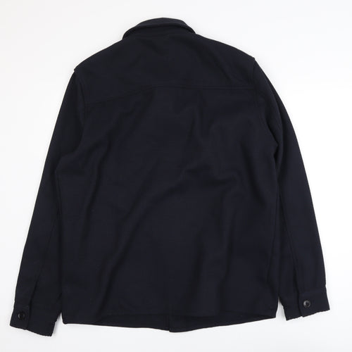 The Stronghold Men's Black L Casual Button Jacket Wool Blend