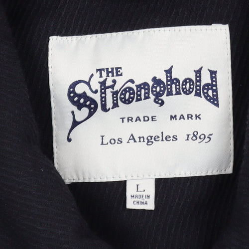 The Stronghold Men's Black L Casual Button Jacket Wool Blend