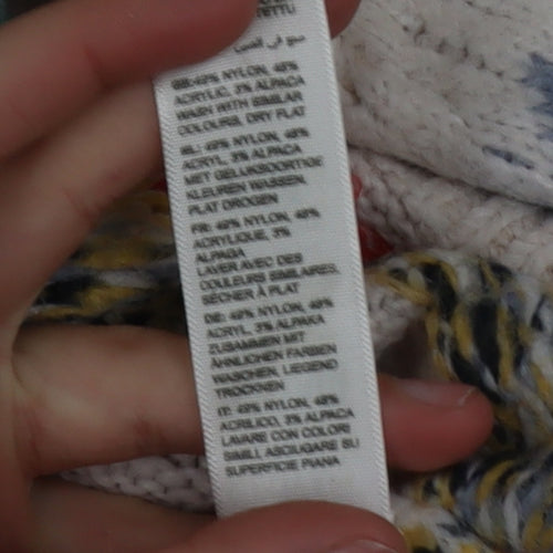 Fat Face Womens Ivory Fair Isle Jumper Size 14 Knit Pullover