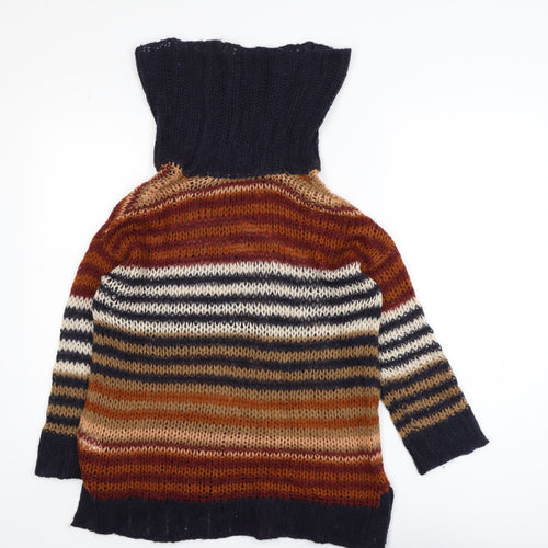 Warehouse Women’s Multicoloured Roll Neck Chunky Knit Jumper UK 10