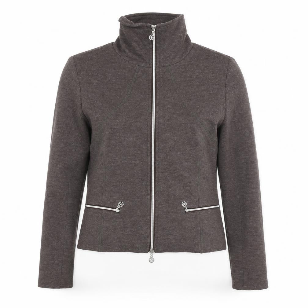 Front view of Bandolera Women Brown Slim Fit Bomber Jacket, size 12