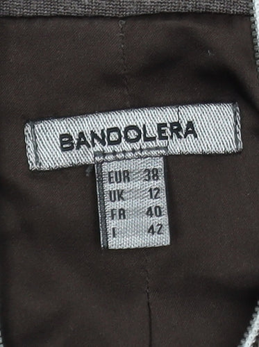Bandolera Women Brown Slim Fit Bomber Jacket Size 12