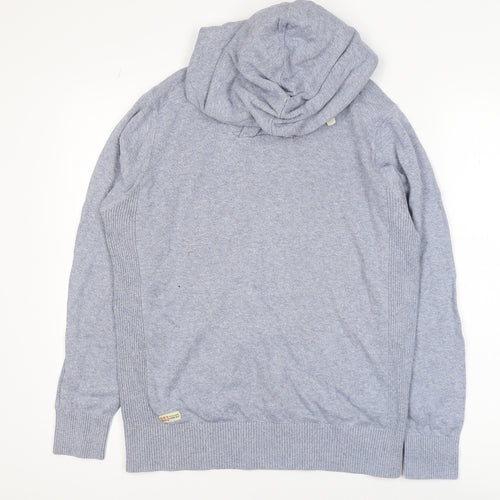 Next Men's Grey Pullover Hoodie Medium Knit Cotton Blend