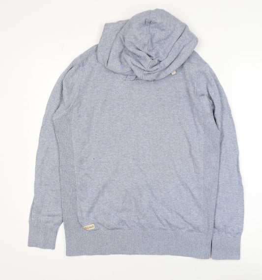 Next Men's Grey Pullover Hoodie Medium Knit Cotton Blend